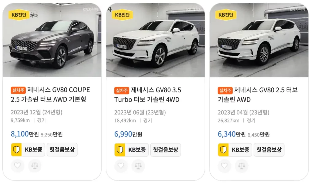 제네시스-gv80-중고차-가격